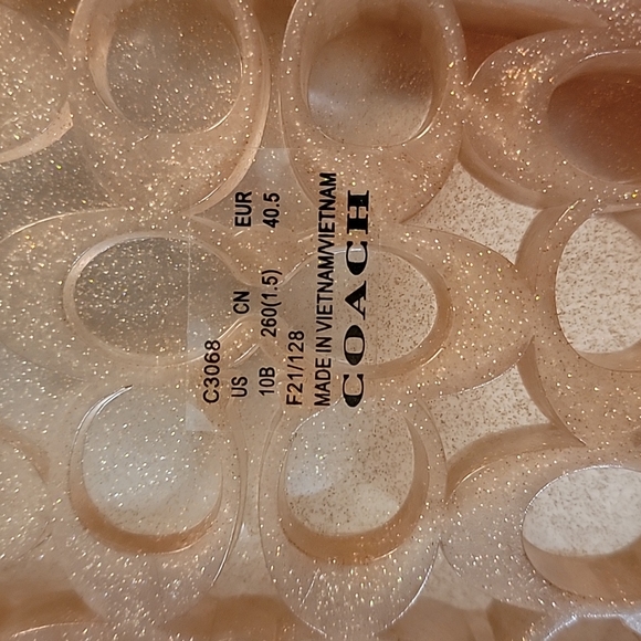 Coach Ulyssa Dark Gold Metallic Slides Sandals Women's Size 10 NIB - Picture 4 of 8